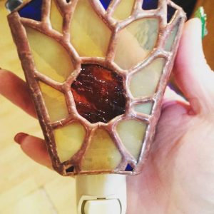 Custom Designed Stained Glass 3 Panel Nightlight - Sunflower