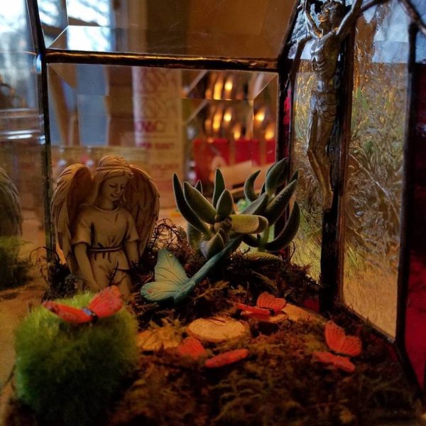 Custom Designed Stained Glass Side Terrarium - Image 2