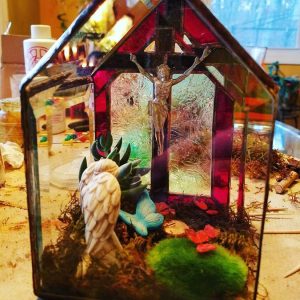 Custom Designed Stained Glass Side Terrarium
