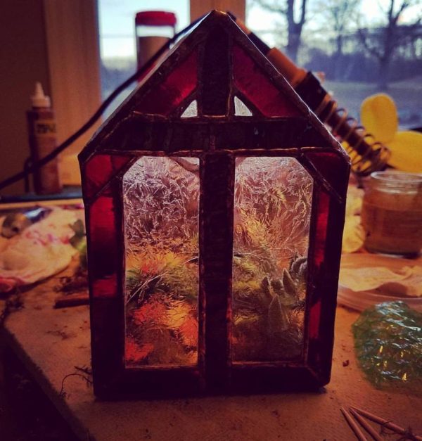 Custom Designed Stained Glass Side Terrarium - Image 3