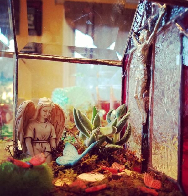 Custom Designed Stained Glass Side Terrarium - Image 4