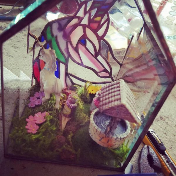 Custom Designed Stained Glass Side Terrarium - Image 8