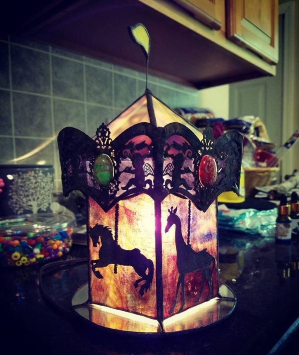 3D Stained Glass Carousel Light
