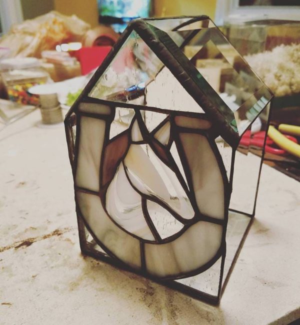 Custom Designed Stained Glass Side Terrarium - Image 5