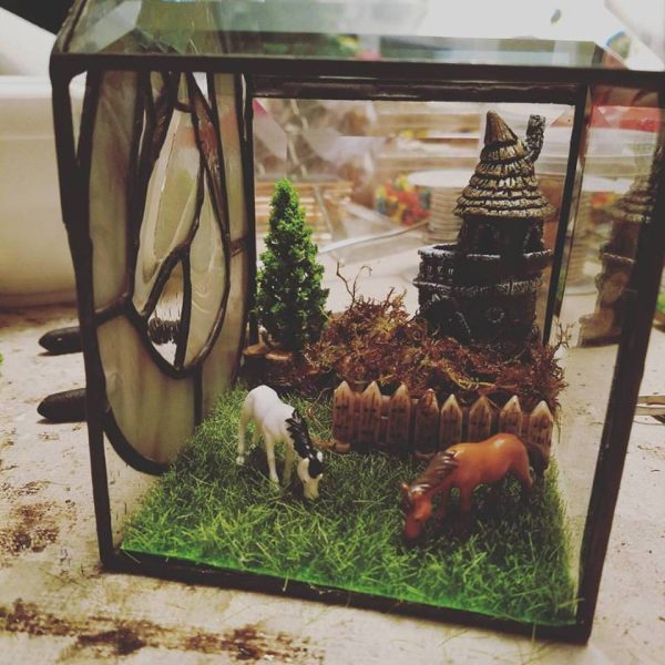 Custom Designed Stained Glass Side Terrarium - Image 6