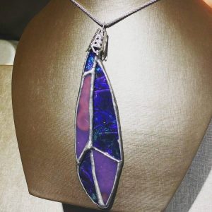 Stained Glass Feather Pendant