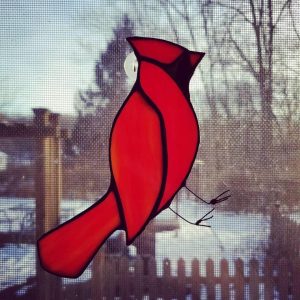 Stained Glass Cardinal Suncatcher