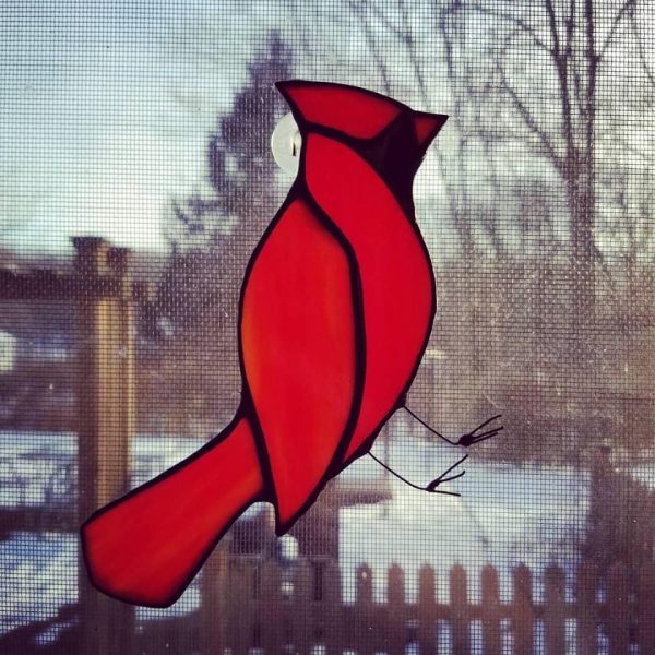 Stained Glass Cardinal Suncatcher