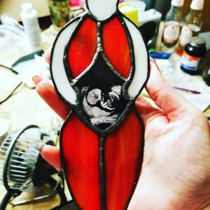 Pregnant Mother with Baby Suncatcher with personalized Ultrasound Picture inlay.