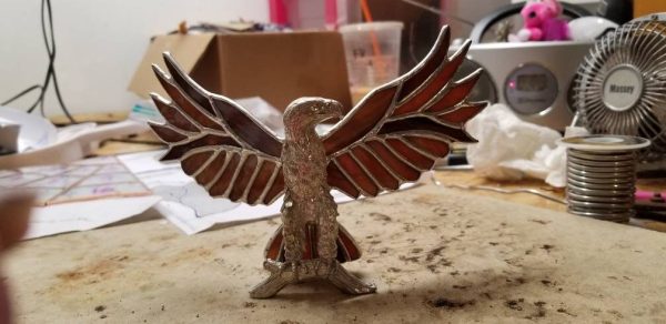 Perched Eagle with Stained Glass Wings - Image 5