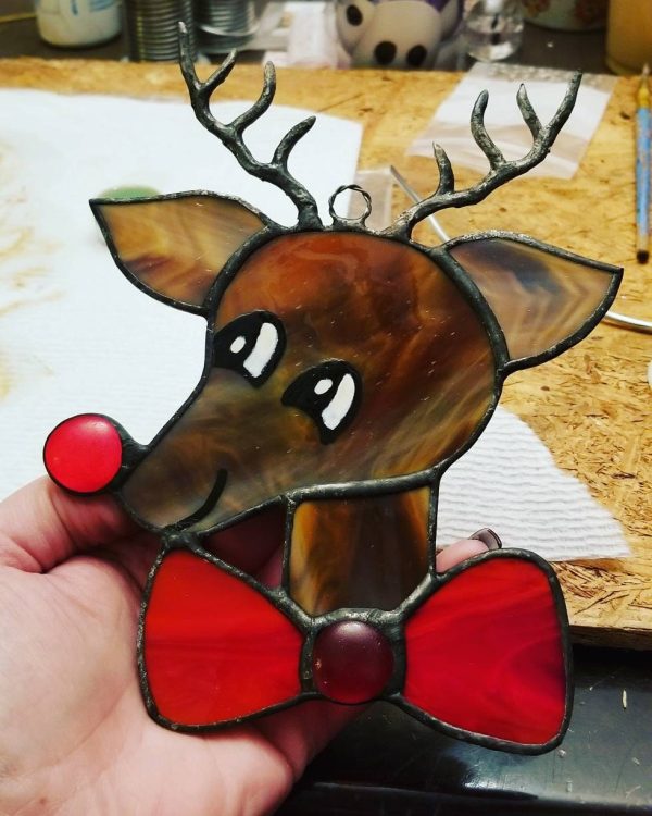 Stained Glass Rudolph