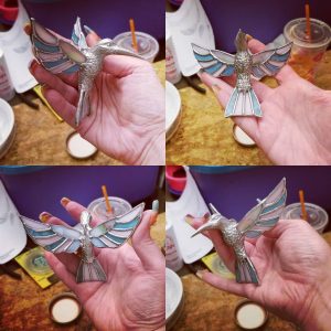 Full Size Cast Hummingbird with Customizable Wings and Tail.