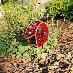 Stained Glass Lady Bug Garden/Plant Stake