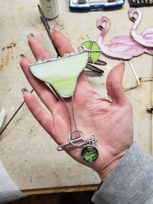 Stained Glass Margarita Glass Ornament Suncatcher. - Image 4