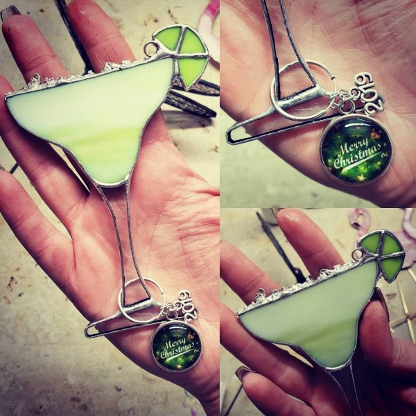 Stained Glass Margarita Glass Ornament Suncatcher. - Image 2