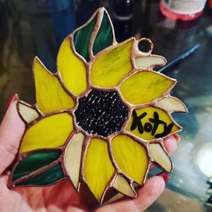 Stained Glass Sunflowers Suncatcher