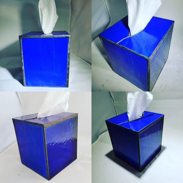 Solid Color Stained Glass Tissue Box Cover