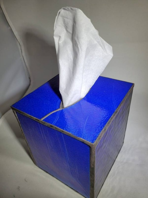 Solid Color Stained Glass Tissue Box Cover - Image 3