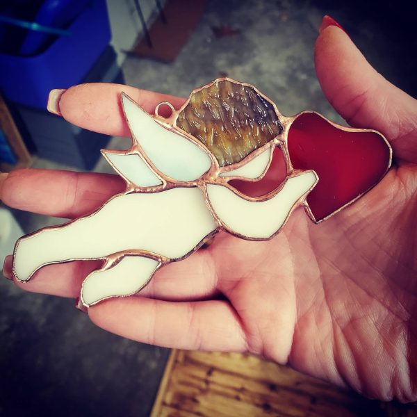 Stained Glass Cupid Suncatcher - Image 2