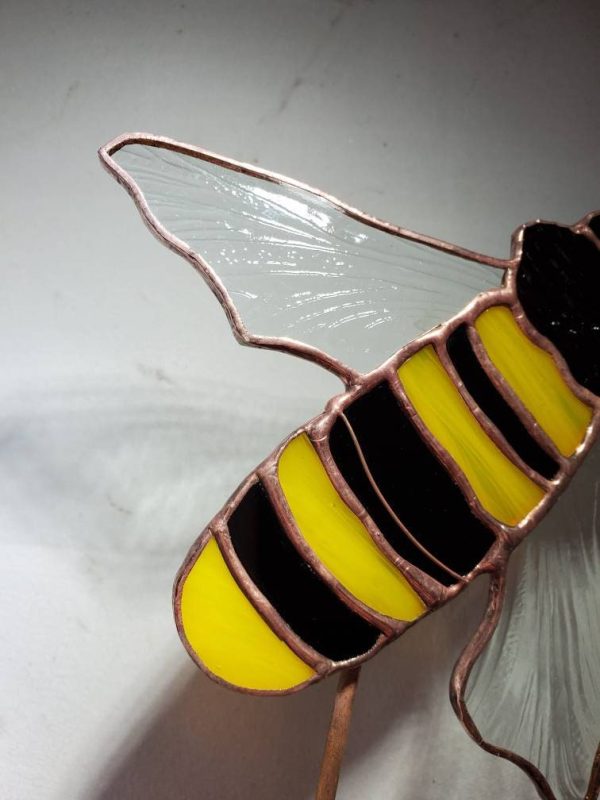 OOAK Stained Glass Bee Garden Stake - Image 9