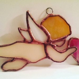 Stained Glass Cupid Suncatcher