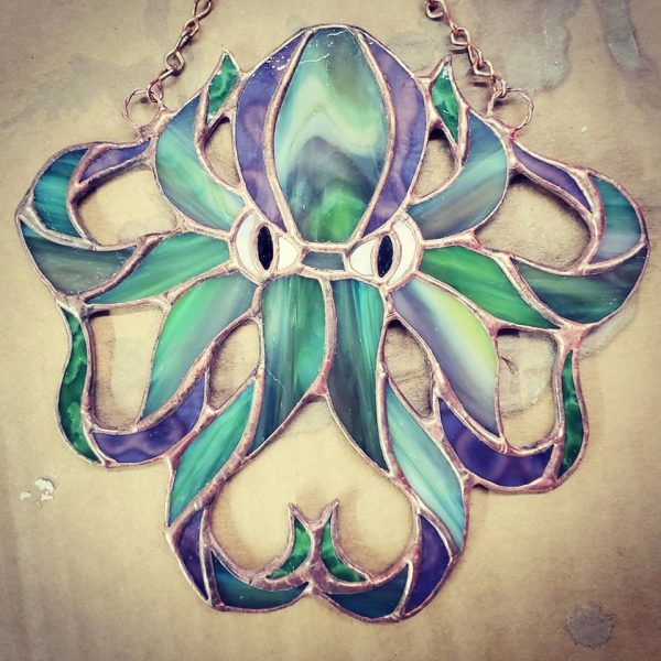 Stained Glass Octopus Suncatcher - Image 4