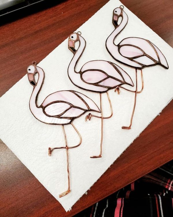 Stained Glass Flamingo Suncatcher - Image 7