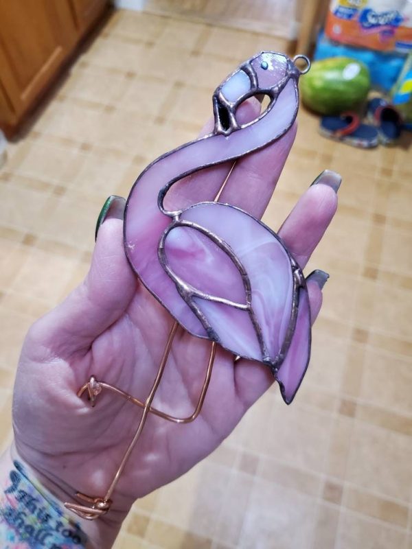Stained Glass Flamingo Suncatcher - Image 2