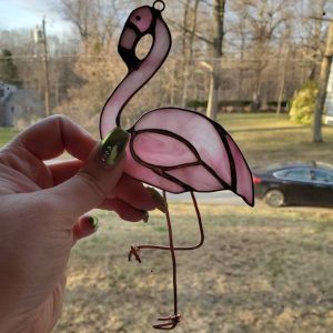 Stained Glass Flamingo Suncatcher