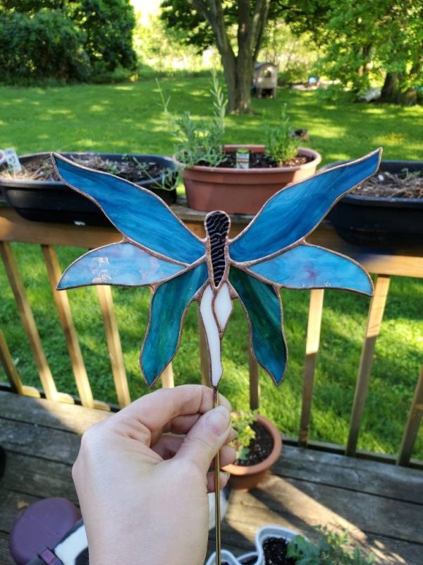 OOAK Stained Glass Fairy Garden Stake - Image 8