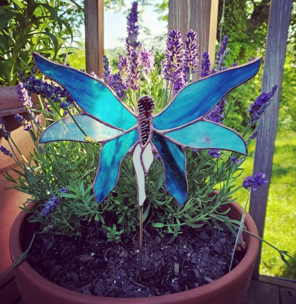 OOAK Stained Glass Fairy Garden Stake - Image 2