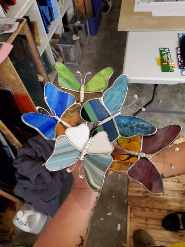 Stained Glass Butterfly Garden Stake made in Your Color Choices! - Image 8