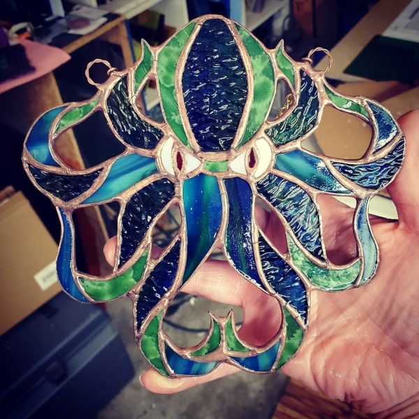 Stained Glass Octopus Suncatcher - Image 6
