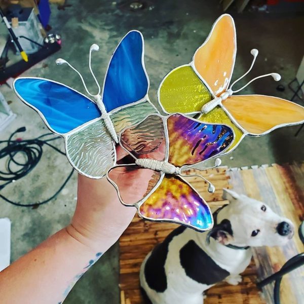 Stained Glass Butterfly Garden Stake made in Your Color Choices! - Image 7