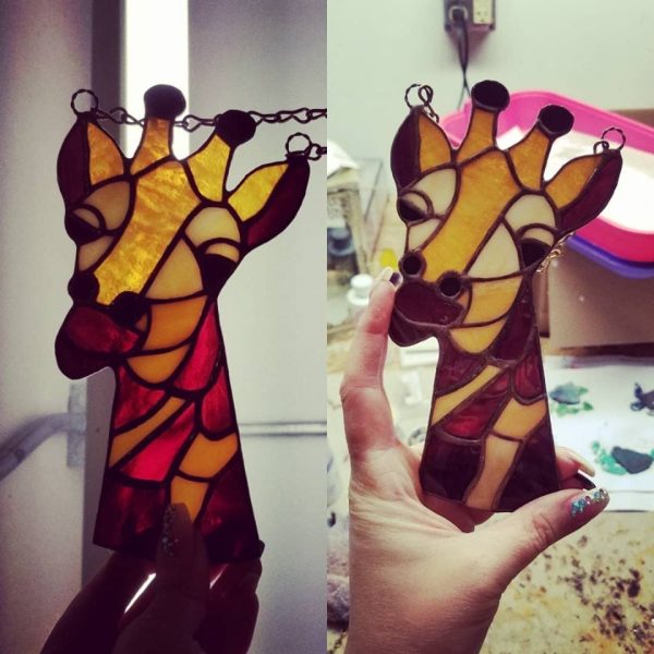 Stained Glass Giraffe Suncatcher - Image 2