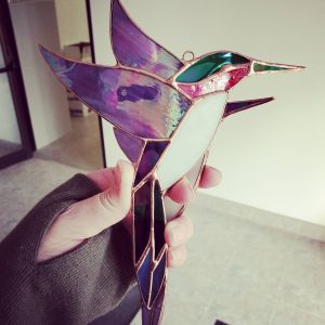 Stained Glass Hummingbird Window Hanging