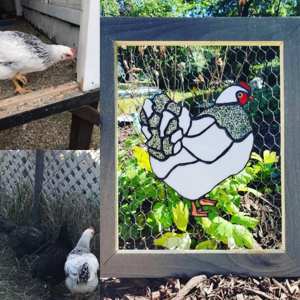 Custom Made Stained Glass Chicken Framed - Image 2