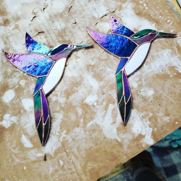 Stained Glass Hummingbird Window Hanging - Image 3