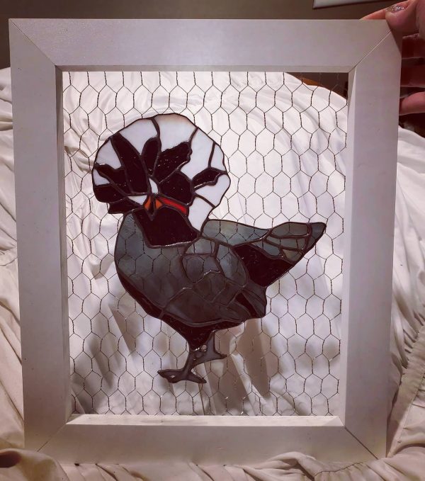 Custom Made Stained Glass Chicken Framed - Image 4