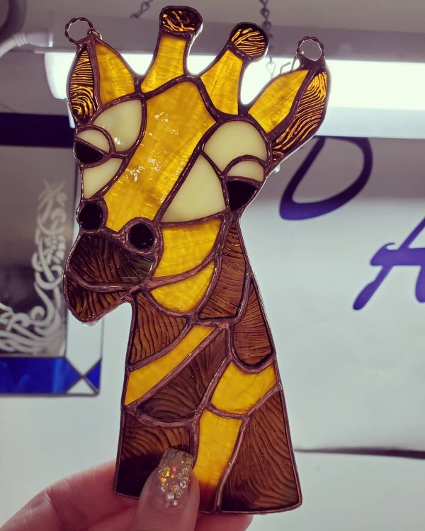 Stained Glass Giraffe Suncatcher - Image 3
