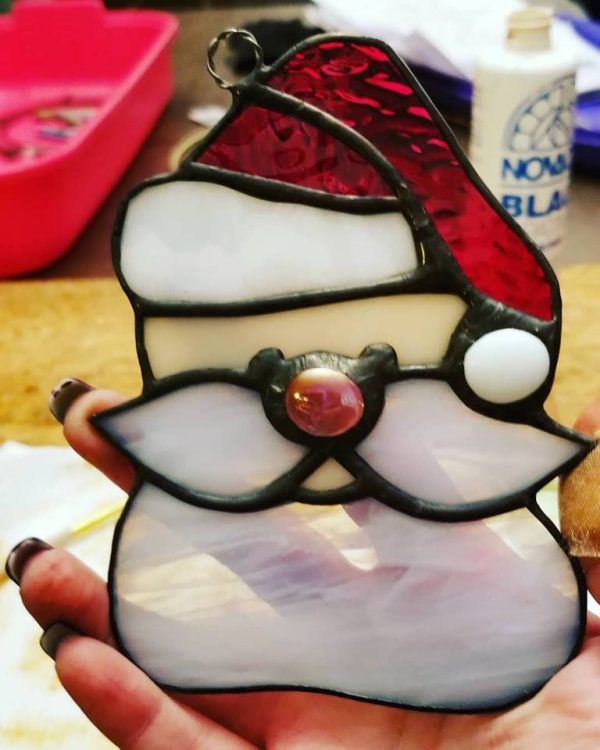 Stained Glass Santa Suncatcher