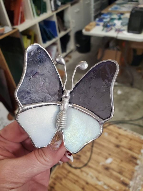 Mini Stained Glass Butterfly Garden Stake made in Your Color Choices! - Image 7