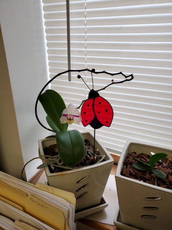 Stained Glass Lady Bug Garden/Plant Stake - Image 3