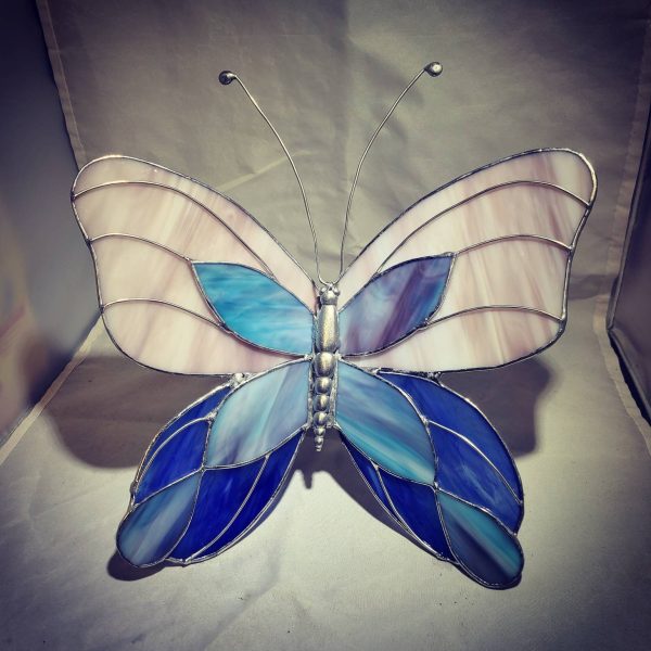 Jumbo Stained Glass BUTTERFLY Garden Stake - Image 5