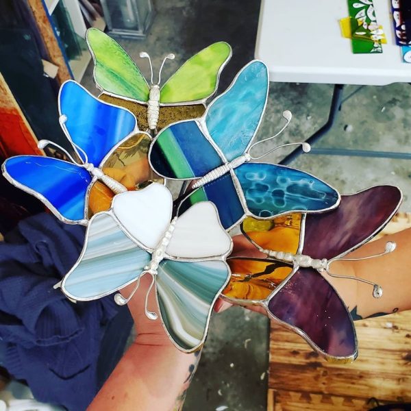 Stained Glass Butterfly Garden Stake made in Your Color Choices! - Image 10