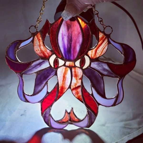 Stained Glass Octopus Suncatcher - Image 3