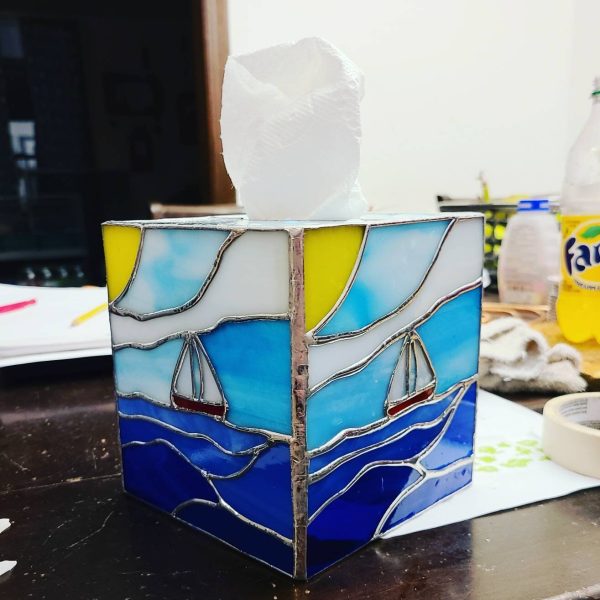 Customized Stained Glass Tissue Box Cover - Image 3