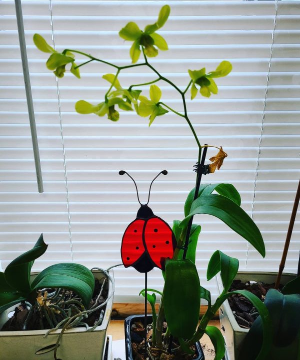 Stained Glass Lady Bug Garden/Plant Stake - Image 2