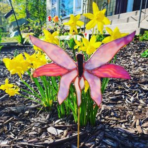 OOAK Stained Glass Fairy Garden Stake