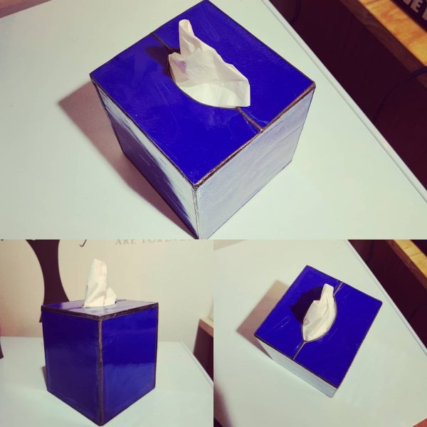 Solid Color Stained Glass Tissue Box Cover - Image 2